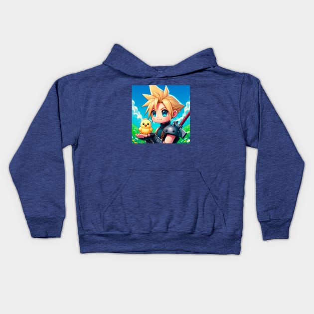 Cloud & Chocobo Kids Hoodie by artxlife